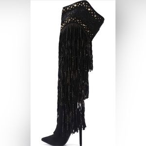 Western Fringe Stiletto Boots - Show Stoppers!